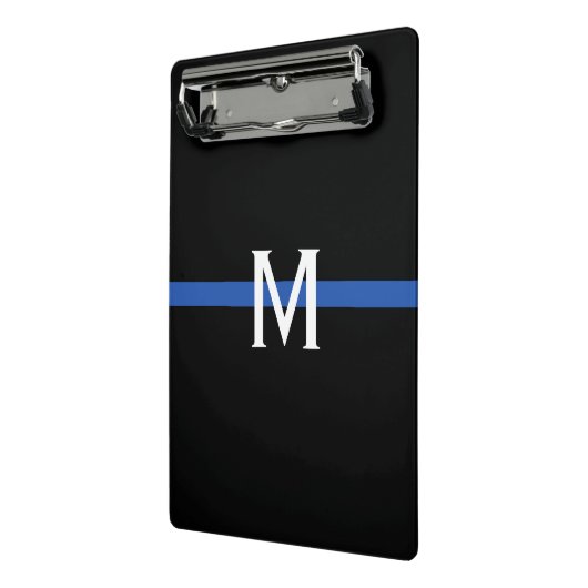 Police Thin Blue Line Monogram Mini Klemmbrett (Gewinkelt2)