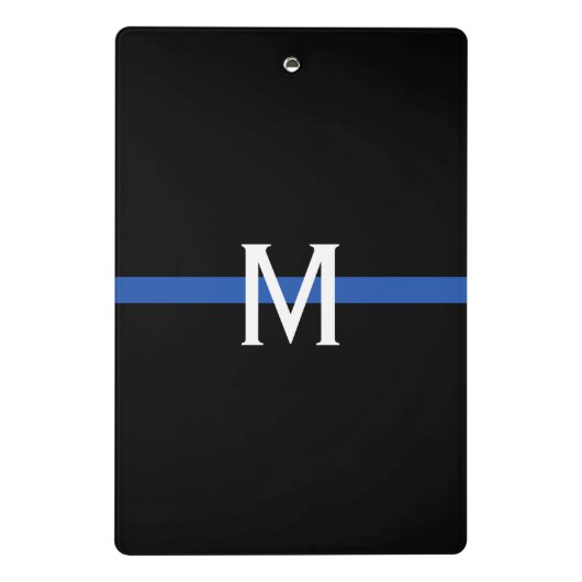 Police Thin Blue Line Monogram Mini Klemmbrett (Rückseite)