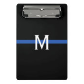 Police Thin Blue Line Monogram Mini Klemmbrett (Vorderseite)