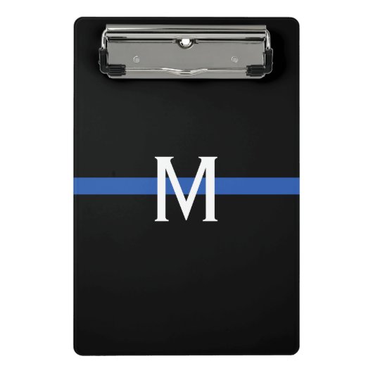 Police Thin Blue Line Monogram Mini Klemmbrett (Vorderseite)