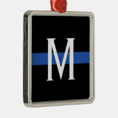 Police Thin Blue Line Monogram Ornament Aus Metall (Rechts)