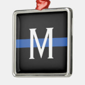 Police Thin Blue Line Monogram Ornament Aus Metall (Links)