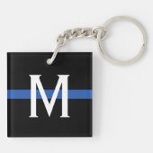 Police Thin Blue Line Monogram Schlüsselanhänger (Rückseite)
