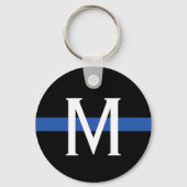 Police Thin Blue Line Monogram Schlüsselanhänger (Vorderseite)