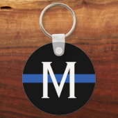Police Thin Blue Line Monogram Schlüsselanhänger (Vorderseite)