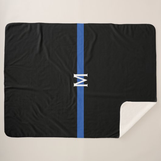 Police Thin Blue Line Monogram Sherpadecke (Vorderseite (Horizontal))
