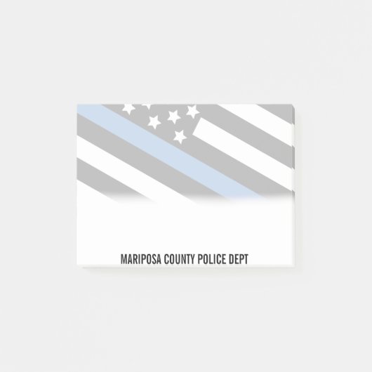 Police Thin Blue Line Name des amerikanischen Flag Post-it Klebezettel (Vorderseite)