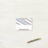 Police Thin Blue Line Name des amerikanischen Flag Post-it Klebezettel (Auf Schreibtisch)