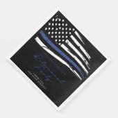 POLICE Thin Blue Line Officer Rentirement Party Serviette (Ecke)