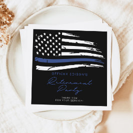 POLICE Thin Blue Line Officer Rentirement Party Serviette