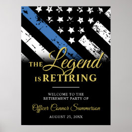 Police Thin Blue Line Party für die Altersvorsorge Poster