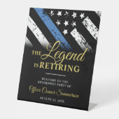 Police Thin Blue Line Party für die Altersvorsorge Sockelschild (Vorderseite)