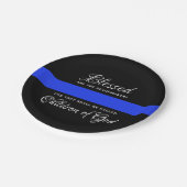 Police Thin Blue Line Party Pappteller (Schrägansicht)