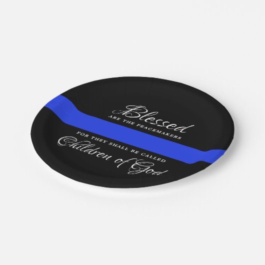 Police Thin Blue Line Party Pappteller (Schrägansicht)