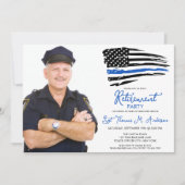 Police Thin Blue Line Personalisieren Foto-Rente Einladung (Vorderseite)