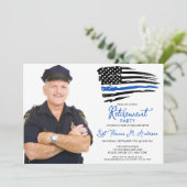 Police Thin Blue Line Personalisieren Foto-Rente Einladung (Stehend Vorderseite)