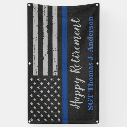 Police Thin Blue Line Personalisieren Party für di Banner (Vertikal)