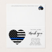 Police Thin Blue Line Personalisiert Vielen Dank Visitenkarten (Außenseite Aufgefaltet)