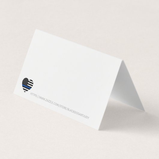 Police Thin Blue Line Personalisiert Vielen Dank Visitenkarten (Rückseite)