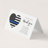 Police Thin Blue Line Personalisiert Vielen Dank Visitenkarten (Vorderseite)