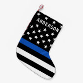 Police Thin Blue Line Personalisierte amerikanisch Kleiner Weihnachtsstrumpf (Vorderansicht (hängend))