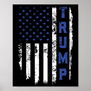 Police Thin Blue Line republikanischer Polizist US Poster
