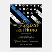 Police Thin Blue Line Retirement Party Welcome Acrylschild (Vorderseite)