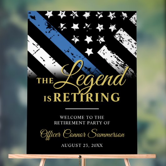 Police Thin Blue Line Retirement Party Welcome Acrylschild (Neutral)