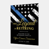 Police Thin Blue Line Retirement Party Welcome Acrylschild (Winkel)