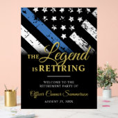 Police Thin Blue Line Retirement Party Welcome Acrylschild (Hochzeit)
