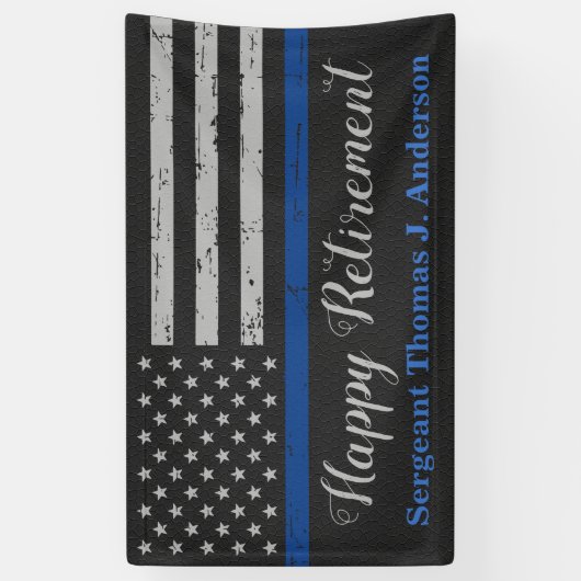 Police Thin Blue Line Strafverfolgung Beschlagnahm Banner (Vertikal)