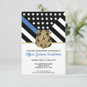 Police Thin Blue Line Strafverfolgung Beschlagnahm Einladung (Stehend Vorderseite)