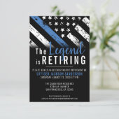 Police Thin Blue Line Strafverfolgung Beschlagnahm Einladung (Stehend Vorderseite)