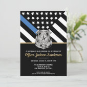 Police Thin Blue Line Strafverfolgung Beschlagnahm Einladung (Stehend Vorderseite)