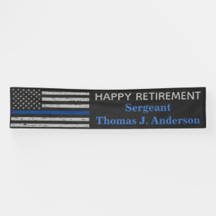 Police Thin Blue Line Strafverfolgung L Ruhestand Banner