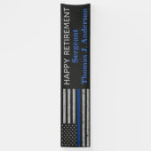 Police Thin Blue Line Strafverfolgung L Ruhestand Banner (Vertikal)