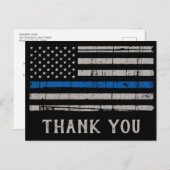 Police Thin Blue Line Strafverfolgung Vielen Dank Postkarte (Vorne/Hinten)