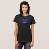 Police Thin Blue Line Unterstützung Proud MAMA Mut T-Shirt (Vorne ganz)