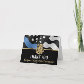 Police Thin Blue Line Vollzugsbeauftragter Dankeskarte (Vorderseite)