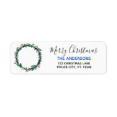 Police Thin Blue Line Weihnachts-Rücksendeadresse (Vorne)