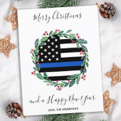 Police Thin Blue Line Weihnachtskarte