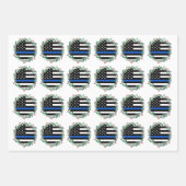 Police Thin Blue Line Wreath Frohe Weihnachten Geschenkpapier Set (Vorderseite 3)
