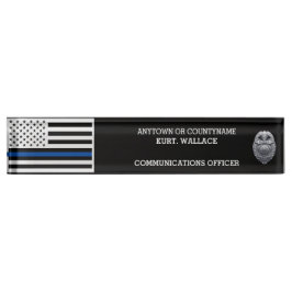 Police Thin Blue Lines Flag Desk Namensplakette
