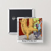 Police Vs Donut Funny Cartoon Button (Vorne & Hinten)