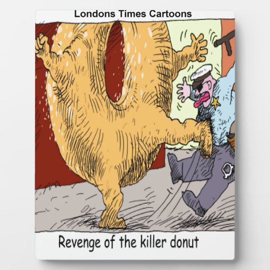 Police Vs Donut Funny Cartoon Fotoplatte (Vorderseite)