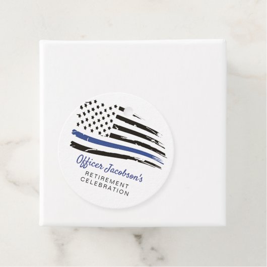 Police Watercolor Dünnblaue Linie Flaggenretiremen Geschenkanhänger (Beispiel)