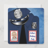 Policeman Birthday Party Einladung (Vorderseite)