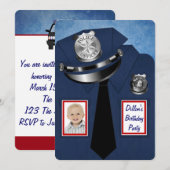 Policeman Birthday Party Einladung (Vorne/Hinten)