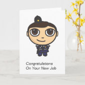 Policeman Cartoon Character Congratulations Card Karte (Gelbe Blume)