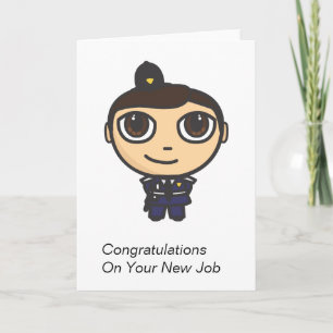 Policeman Cartoon Character Congratulations Card Karte